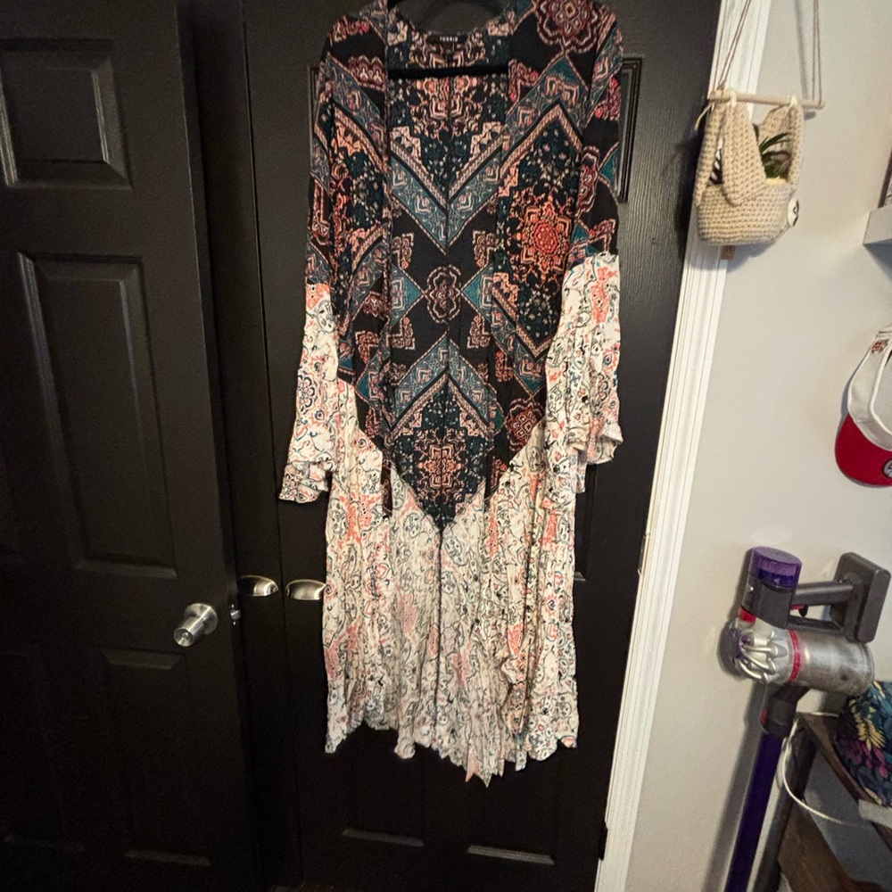 Bohemian Multicolor Maxi Kimono